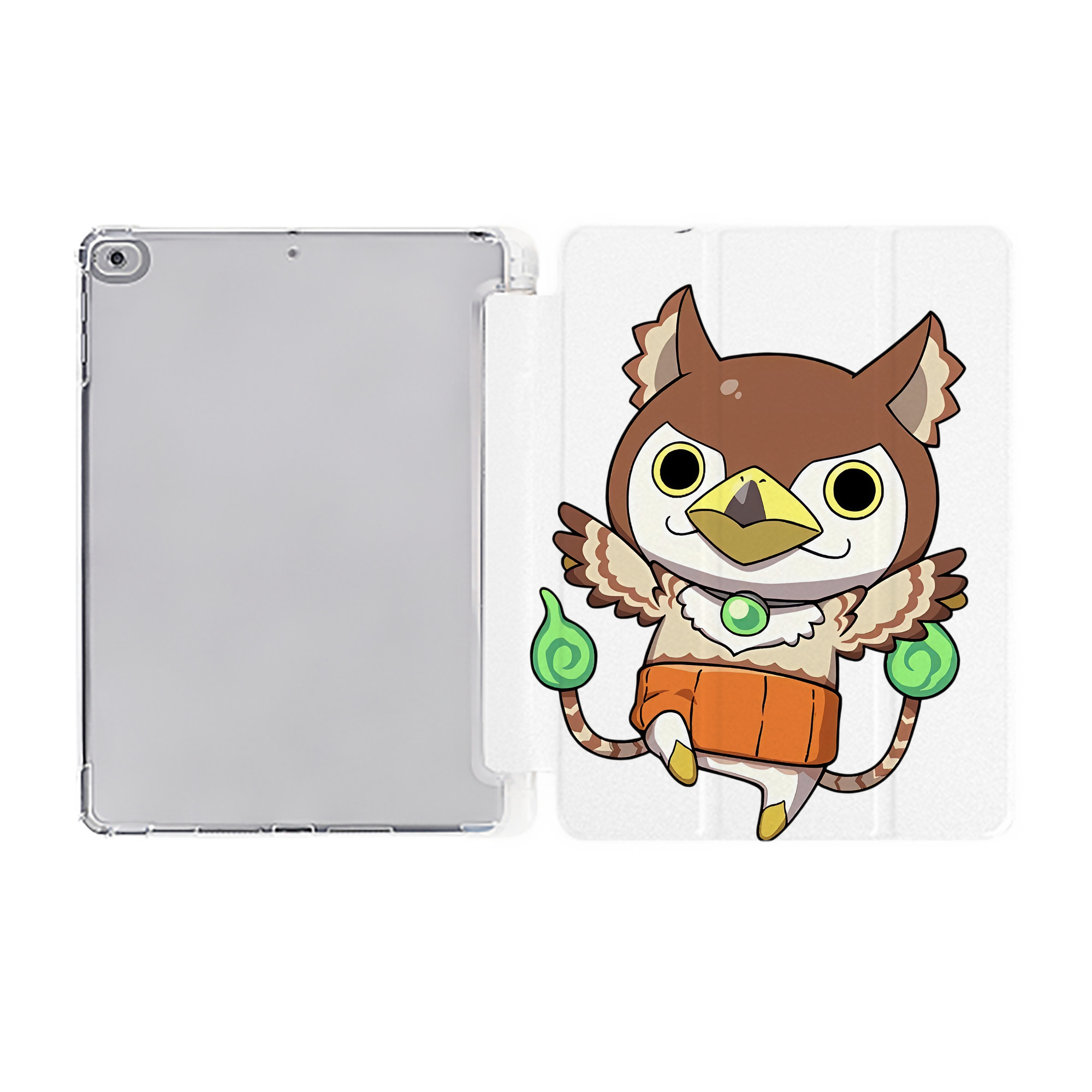 （画像用） 妖怪ウォッチ Yo-kai Watch IPad ケース ペン収納付き 三つ折りスタンド PUレザー×シリコン 対応機種9.5/10.5/10.9インチ
